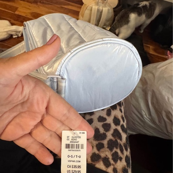 Victoria's Secret PINK Blue Silver Crossbody Bag - Picture 2 of 2